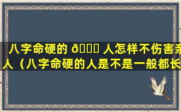 八字命硬的 🐋 人怎样不伤害亲人（八字命硬的人是不是一般都长命 🐒 ）